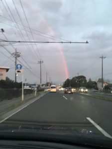 帰路　国道16号で虹